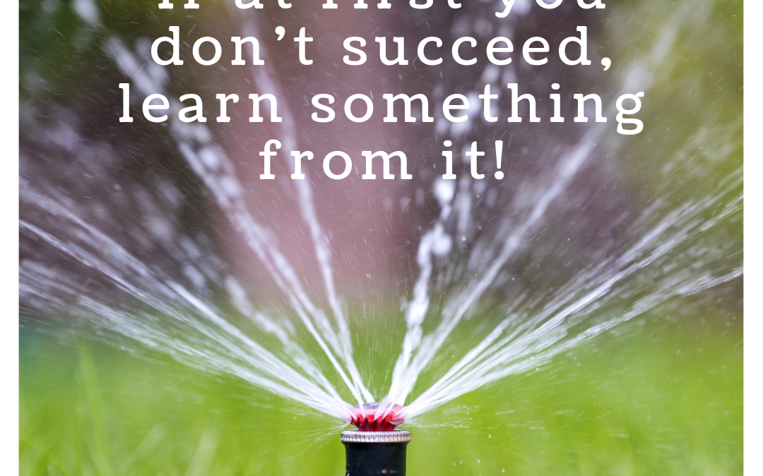 If at first you don’t succeed, learn something from it!